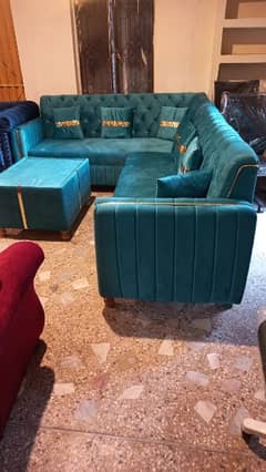 L Shape Sofa New cushion and table sale