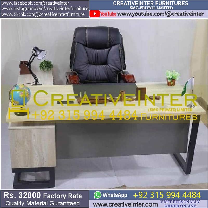 Study Desk Chair CEO Table Reception Counter Manager Workstation 17