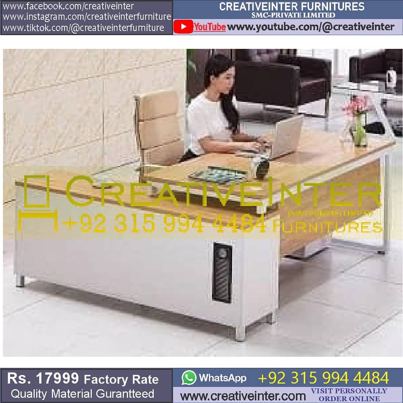 Study Desk Chair CEO Table Reception Counter Manager Workstation 12