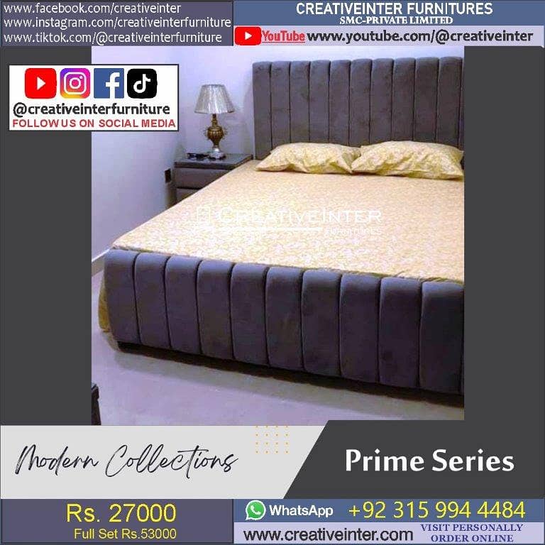 Double Bed King Size SIngle Full Size Queen Bedroom Cushion Wooden 14