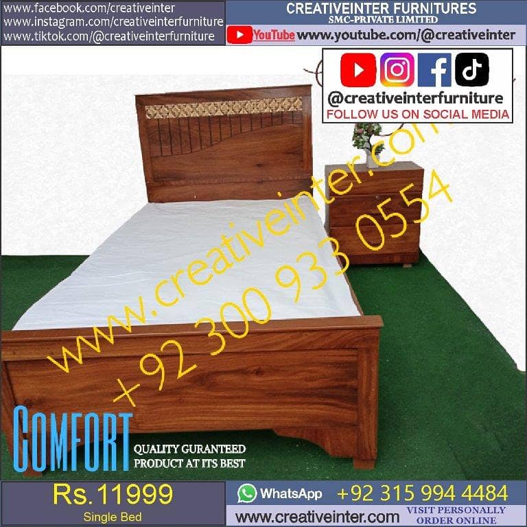 Double Bed King Size SIngle Full Size Queen Bedroom Cushion Wooden 16