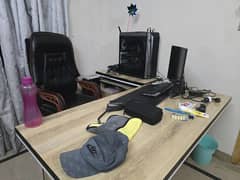L shape table and chair for sell