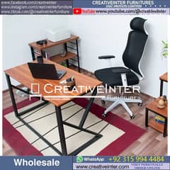 Executive Office table workstation laptop compute chair CEO desk