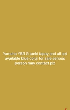 Yamaha YBR G 19 model blue color tanki tapay all set