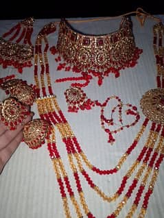 bridle jewellery set mehroon color