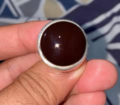 Original Pure Malaki Yemeni Dark Red Agate AAA Quality Silver 97