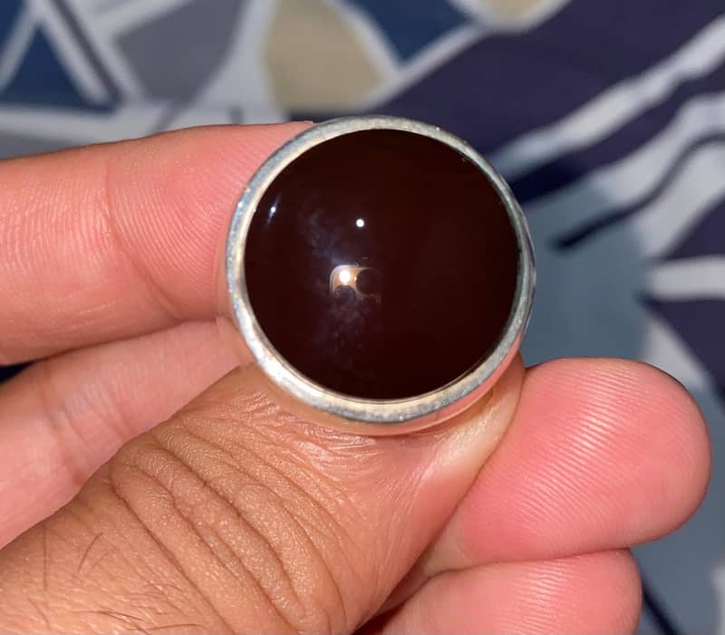 Original Pure Malaki Yemeni Dark Red Agate AAA Quality Silver 97 0