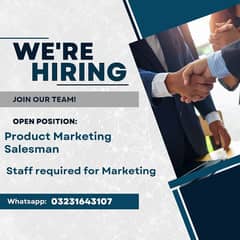 Staff required for Marketing Full time & part time Male female