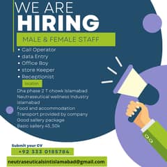 Urgently Staff Required for office work.