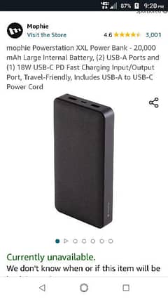 Mophie PD 18w powerstation XXL 20000mah