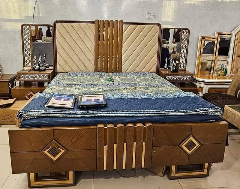 double bed/bed set/furniture/single bed/Turkish bed set/glossy bed set 19