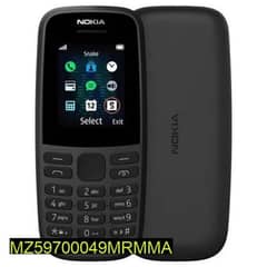 Nokia 105 black mobile phone.