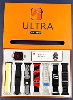 7 in 1 ultra smart watch with 7 straps and wareless charging bluetooth