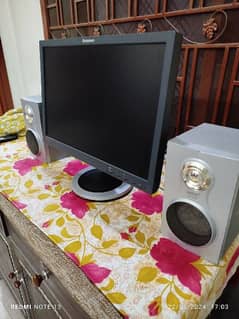 LCD with speakers available for urgent sale.