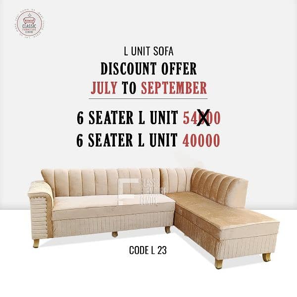 Furniture Sofa Set - 4 seater corner Sofa Set & 2 seater puffy set 4