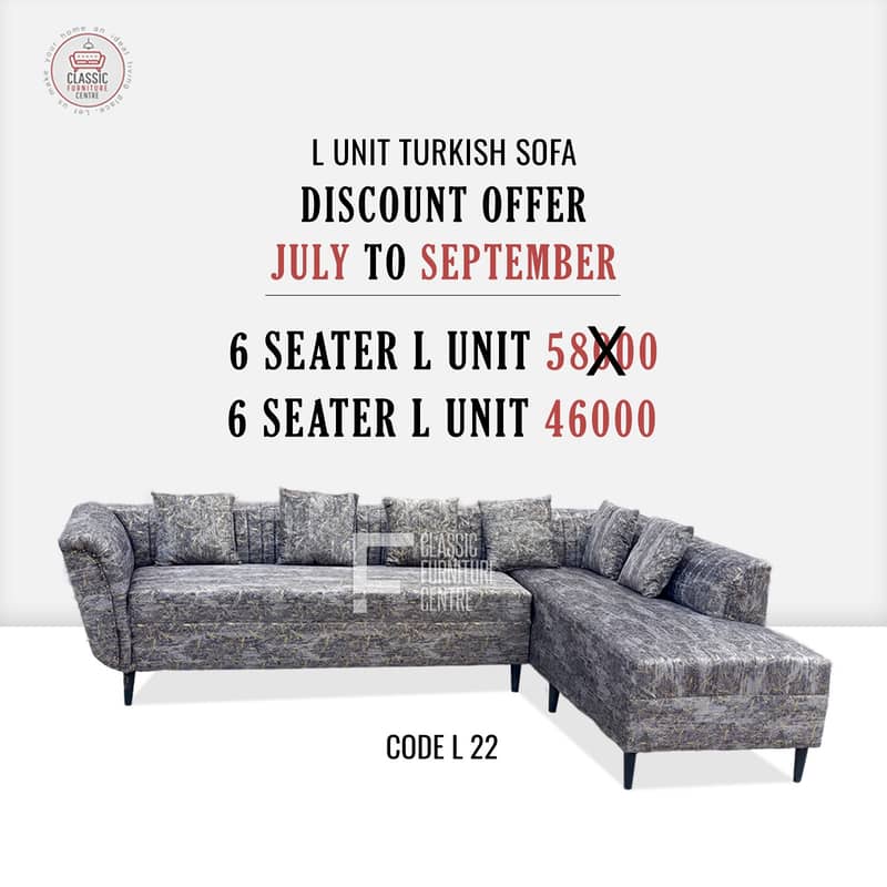 Furniture Sofa Set - 6 seater L shape Sofa Set - Classic furniture <- 1