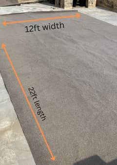 22ft long light gray carpet