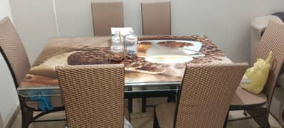 6 chairs table set