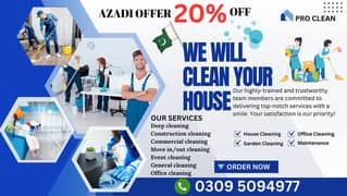 Deep cleaning/Construction/Commercial/Event/General cleaning/Office c