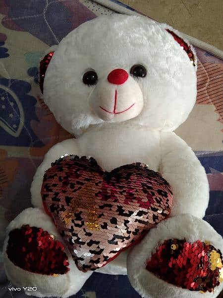 white creamy soft teddy bear 1.3 ft 1