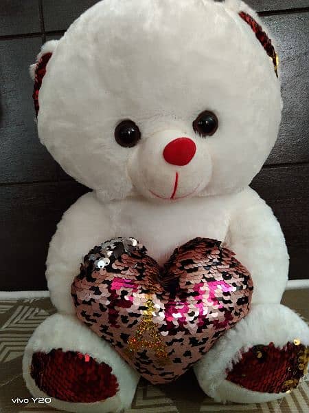 white creamy soft teddy bear 1.3 ft 3