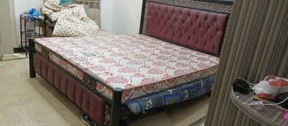 Queen Size Iron Bed with Artho Medicated Mattress for sale
