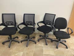 5 Office Chairs and 2 Office Tables | Slightly Used