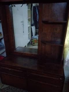 wooden mirror shelf.