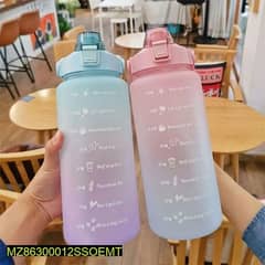 Silicone matte motivational water bottle 2000 ml