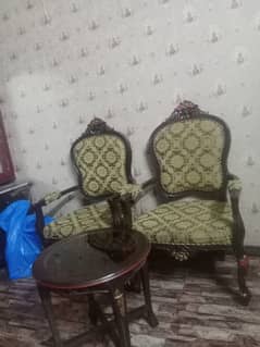 2 Room chairs set with round shape table
