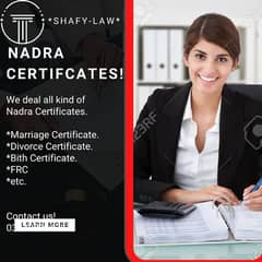 Nadra Rs. 5000/Marriage/Divorce/Birth/Death/Certificate/Lawyer /MOFA/F