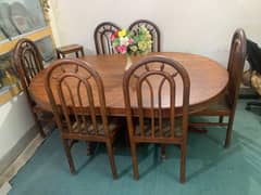 Wooden Dining Table with 6 Chairs for Sale