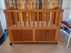 Baby Cot Wooden with Matress