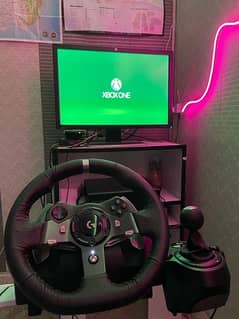 xbox one with logitech g920 racing wheel + shifter