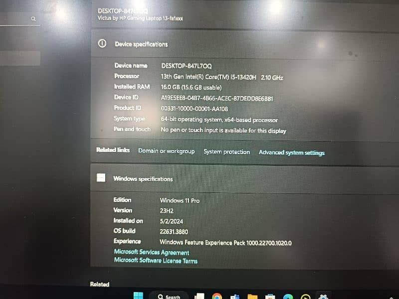 HP victus 15 13th Gen i5 rtx 3060ti windows 11 pro activated brand new 10