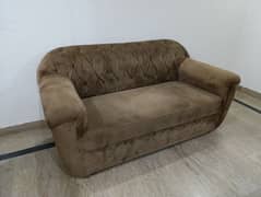 For Sale: Plush Two-Seater Sofa in Luxurious Brown