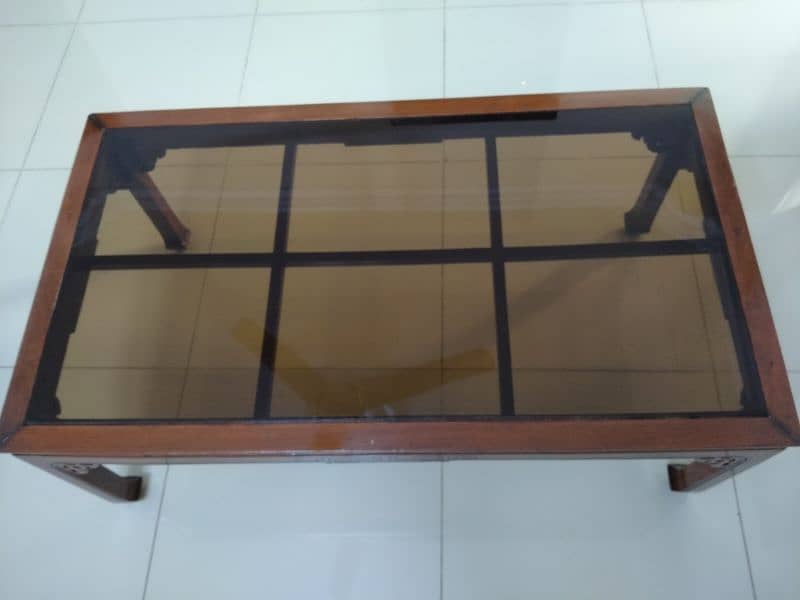 Chinese Wooden Glass Center Table 4