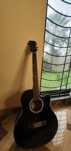 BLACK ACOUSTIC GUITAR