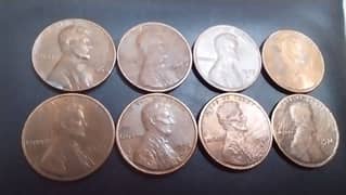 1964 to different years Double Ear Lincoln Memorial Penny Mint