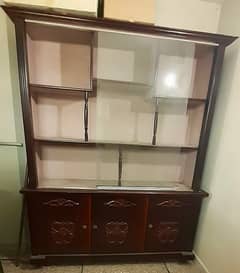 Crockery Cabinet with Sliding Glass