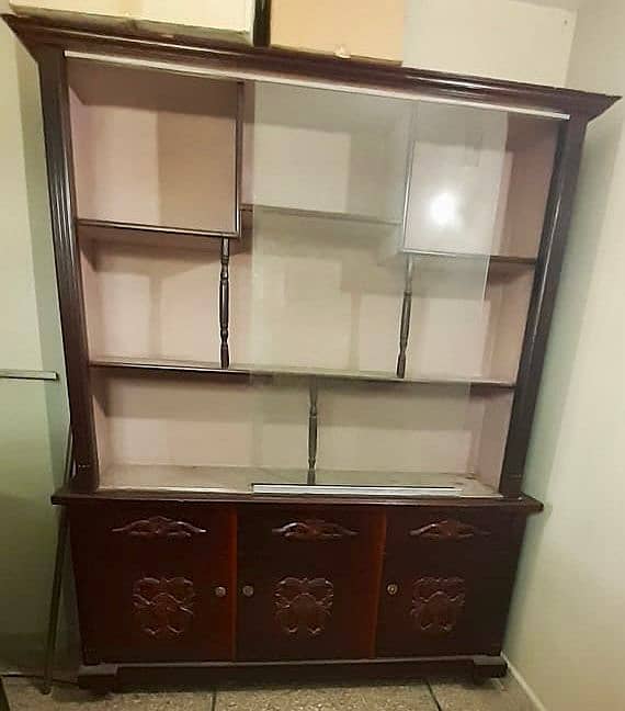 Crockery Cabinet with Sliding Glass 0