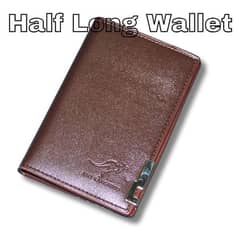 Men"s leather half long wallet