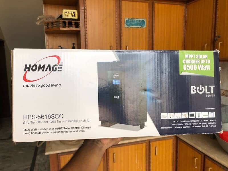 Homage Bolt HBS-5616SCC 5.6KW Hybrid Solar Inverter PV6500 6