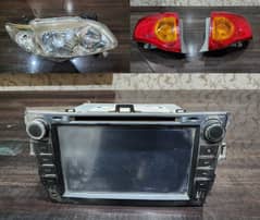 Toyota Corolla 2010 Front Right Head Light + 2x Tail Lights + Screen