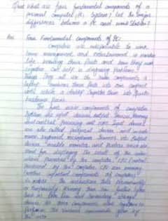 handwriting assignment work