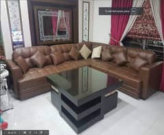 L shaped Sofa with Coffee Table