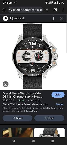 Diesel 5 Bar mens chronograph watch. 7