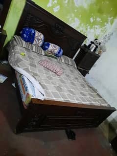 double bed 12inch medicated metres with side tables Rs: 35000