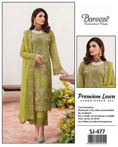 3 pcs women unstitched lawn suit