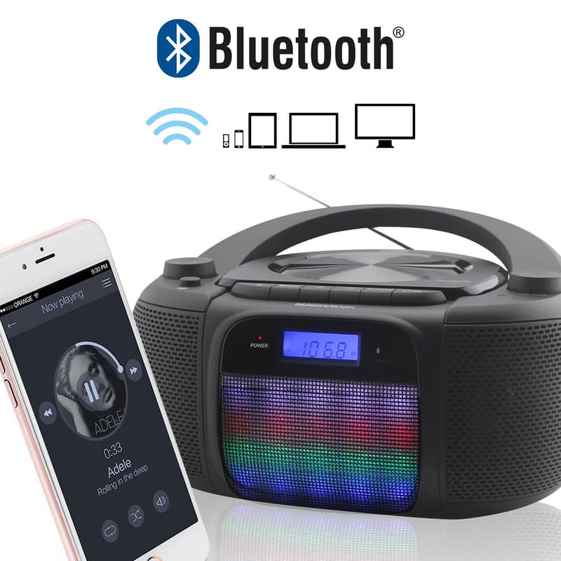 CD Player with AM/FM Radio,Bluetooth Dual Alarm Clock Remote Control 11